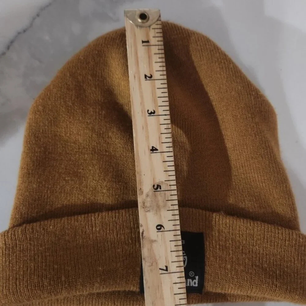 Timberland Beanie Hat Tan Cuffed‎ Knit OS stretch